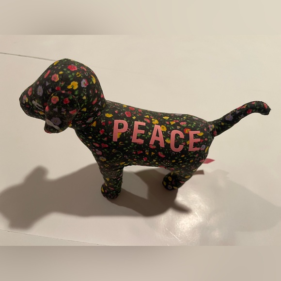 PINK Victoria's Secret Other - Vintage Pink Victoria’s Secret Peace Stuffed Floral Dog